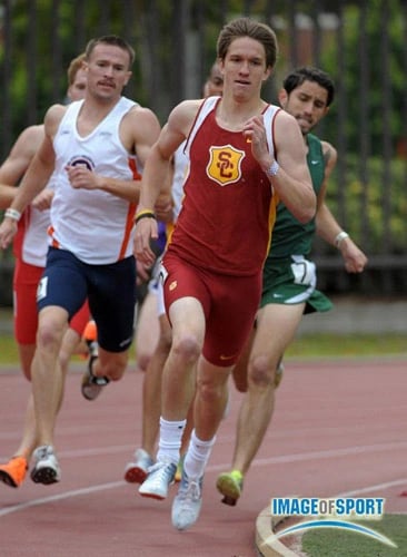 Spencer Remick running track at USC