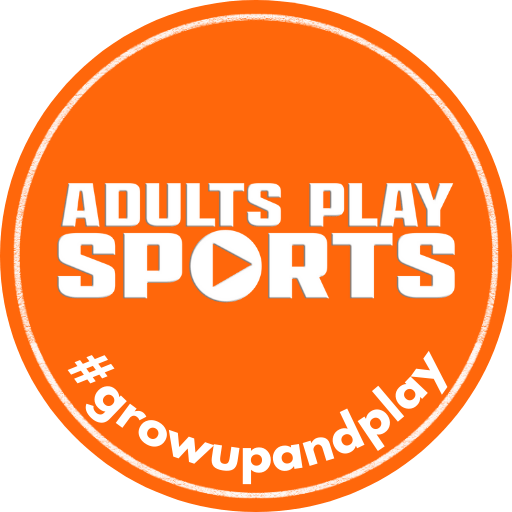 round orange adults play sports logo