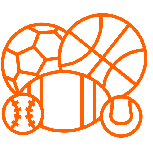 Orange sports balls icon