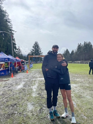 Trent Beckley and girlfriend at a race