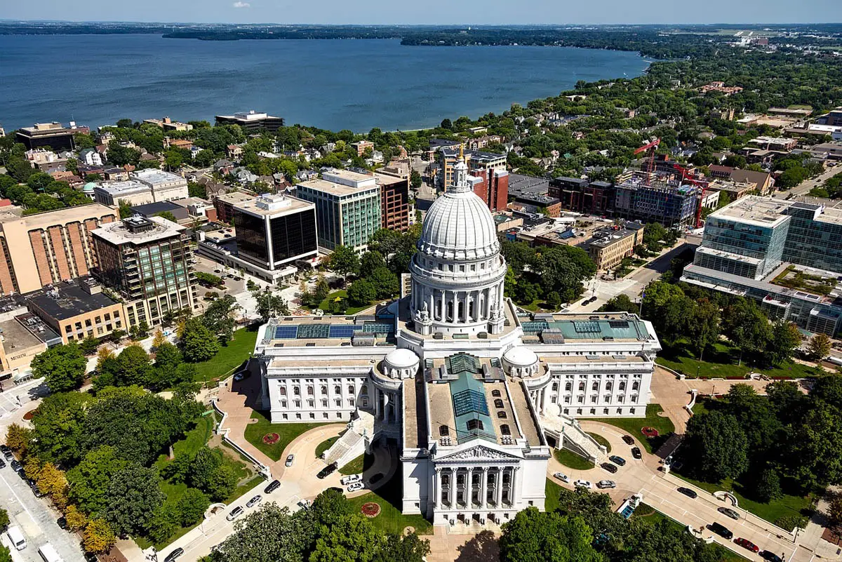 Aerial view of Madison, Wisconsin