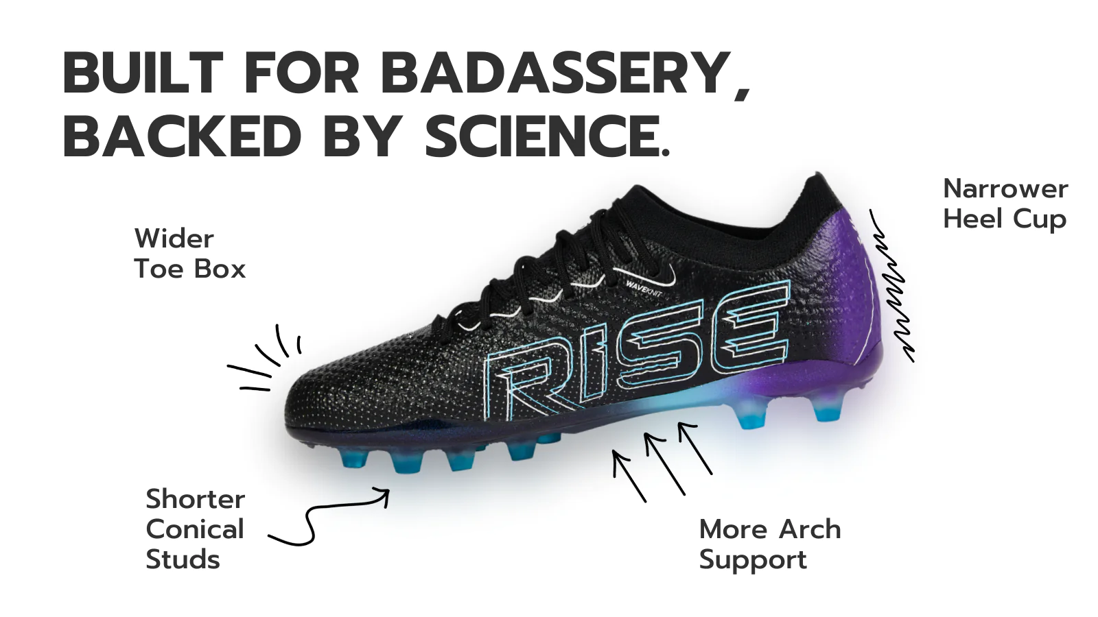 Graphic showing IDA women's cleats design differences