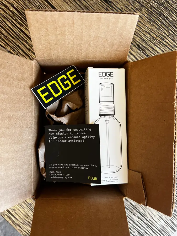 edge sneaker spray in shipping box