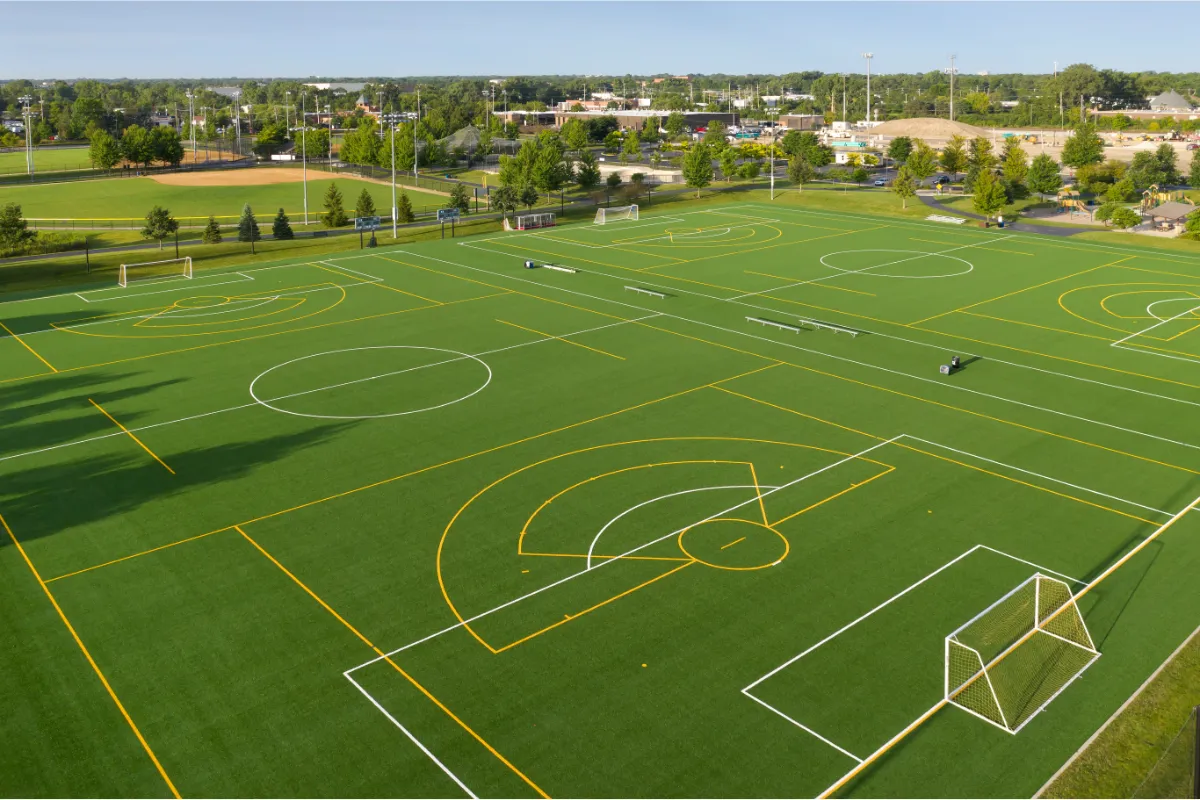 overhead view of lacrosse field